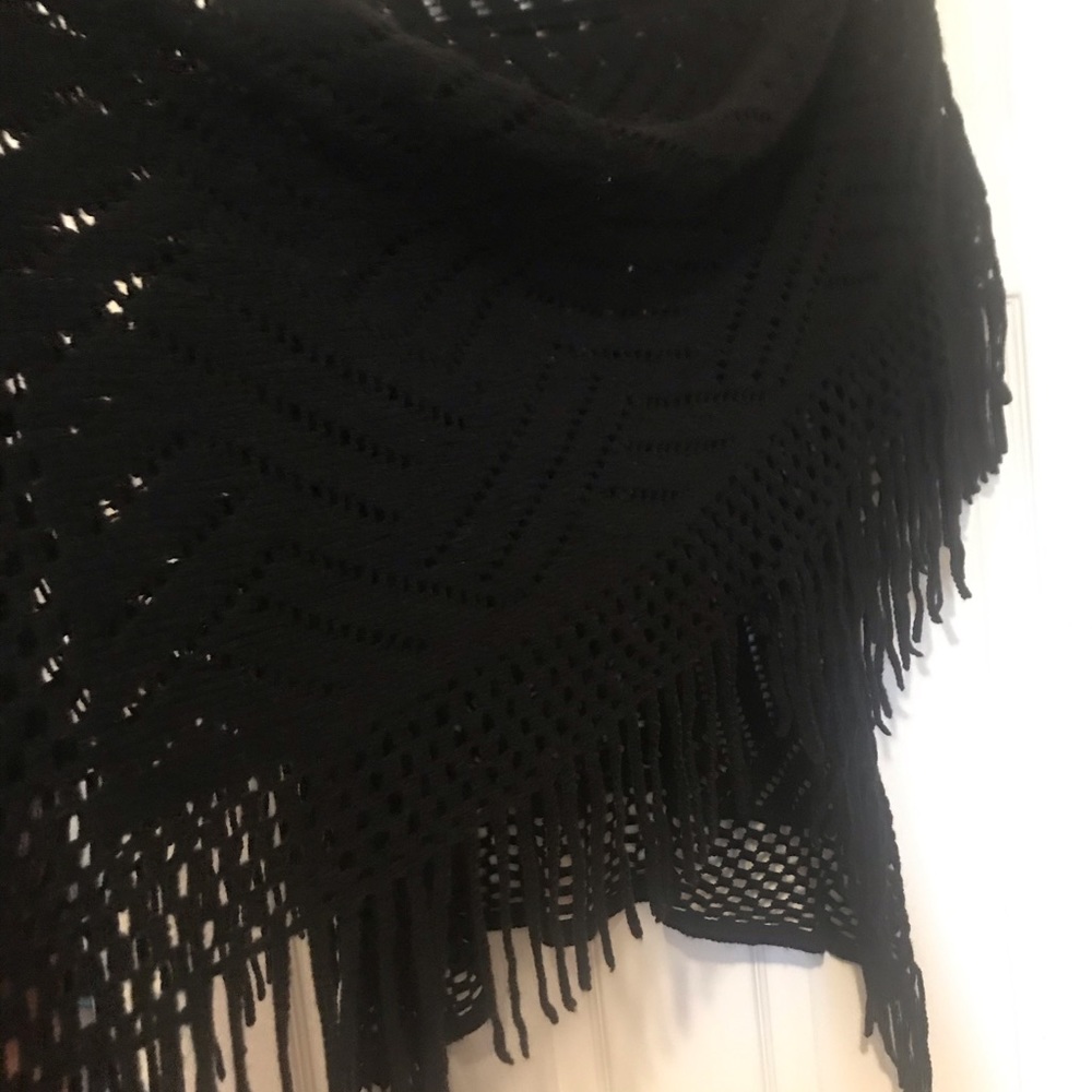 Black crochet poncho